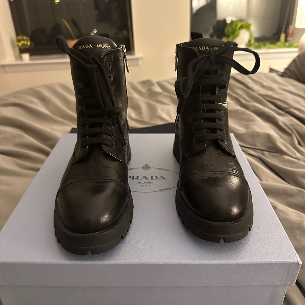 Black Prada combat boots worn 1x